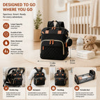 Diaper Backpack Fold-Out Bed & Changing Pad