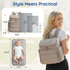 Diaper Backpack Insulated Bottle Pockets & Divided Interior