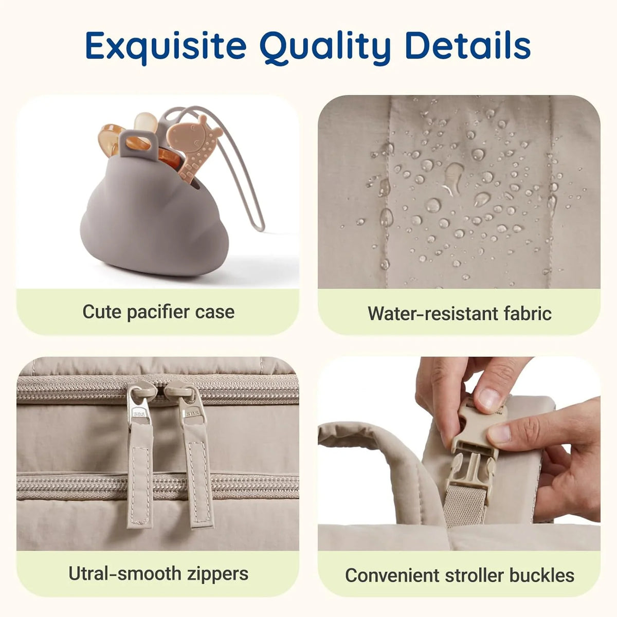 Diaper Backpack Insulated Bottle Pockets & Stroller Loops