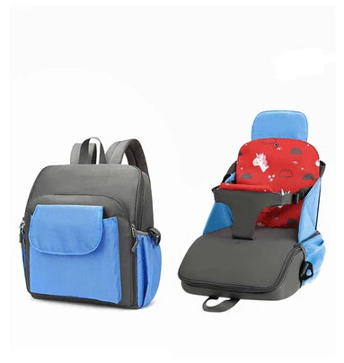 Diaper Bag Fold-Out Seat Supports 44 Lbs Water-Repellent