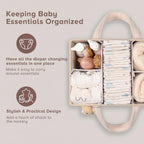 Diaper Caddy Plush Sherpa Adjustable Dividers & Multiple Compartments