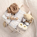 Diaper Caddy Plush Sherpa Adjustable Dividers & Multiple Compartments