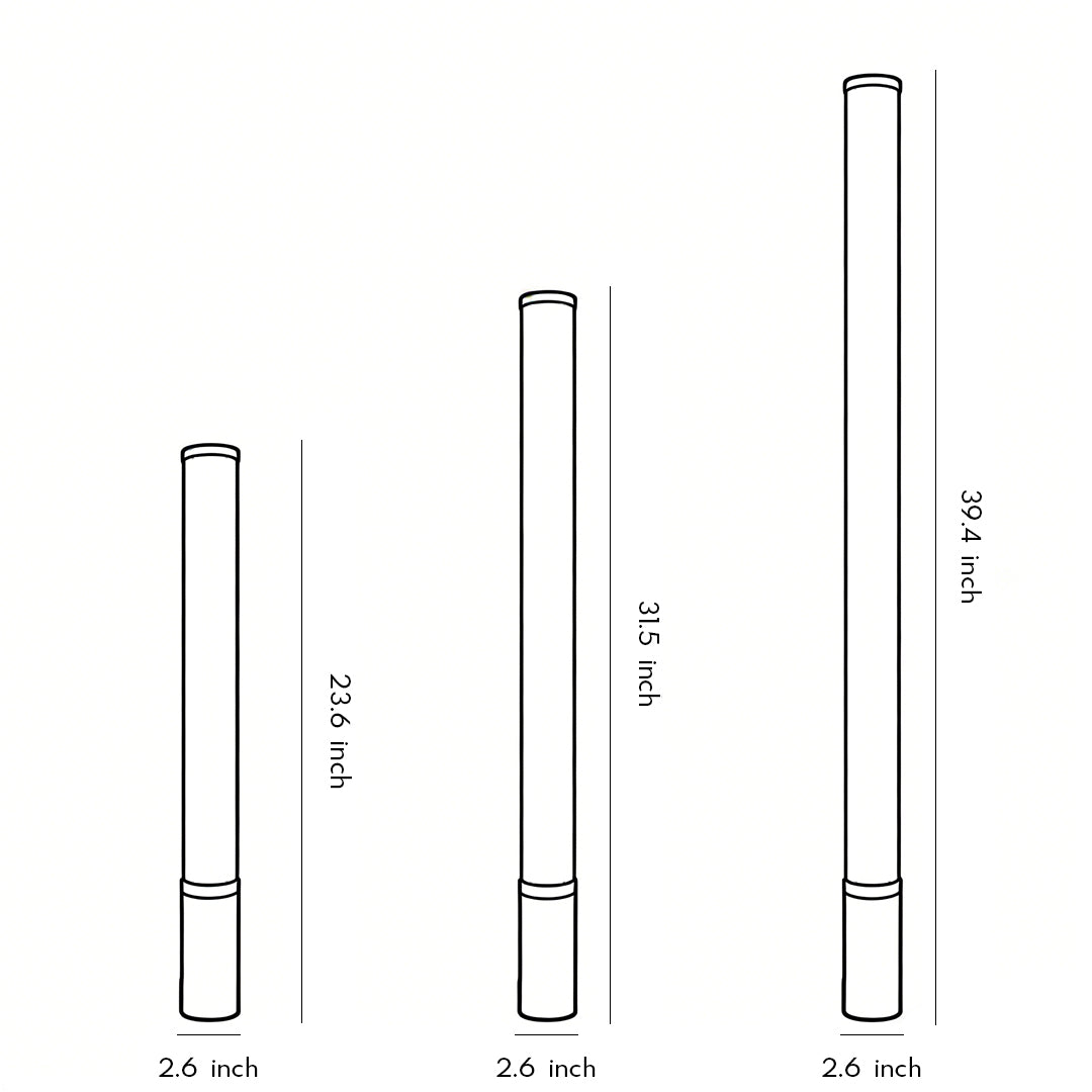 Die-Cast Aluminum 360° LED Tube Path Light (IP65, 3 Heights)