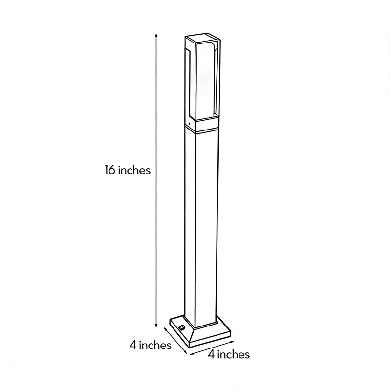 Die-Cast Aluminum Hollow Cube Integrated LED Bollard Light