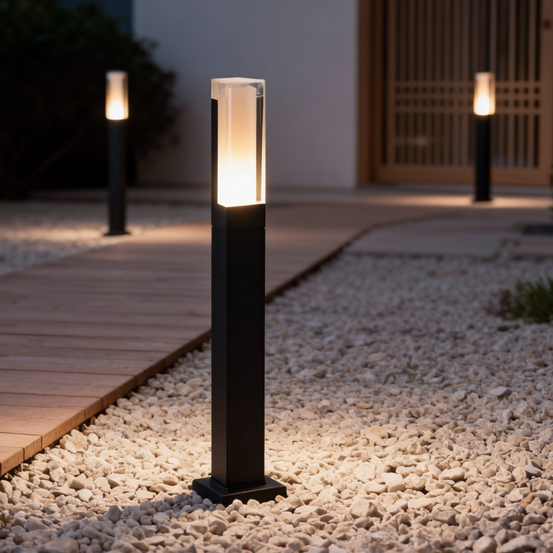 Die-Cast Aluminum Hollow Cube Integrated LED Bollard Light