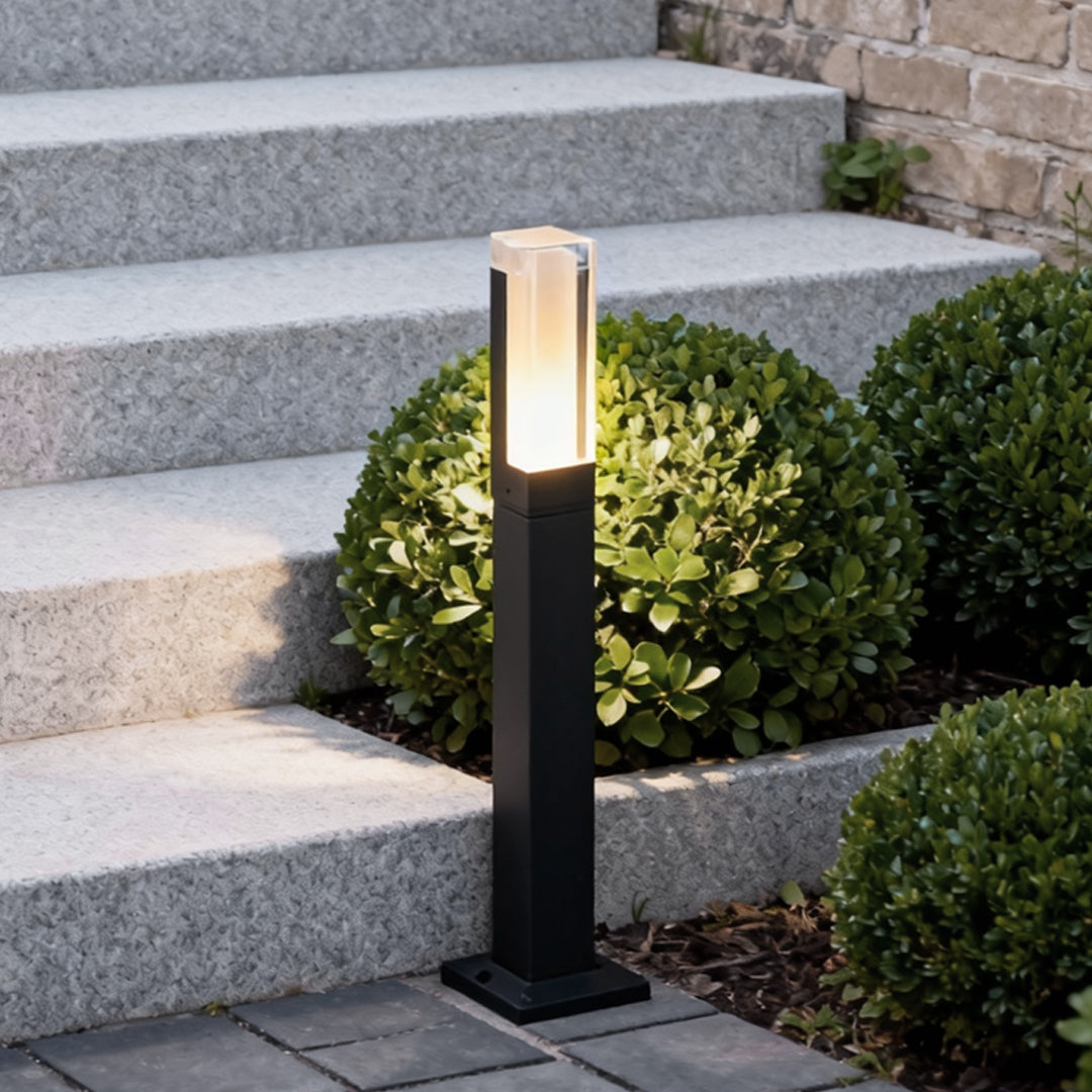 Die-Cast Aluminum Hollow Cube Integrated LED Bollard Light
