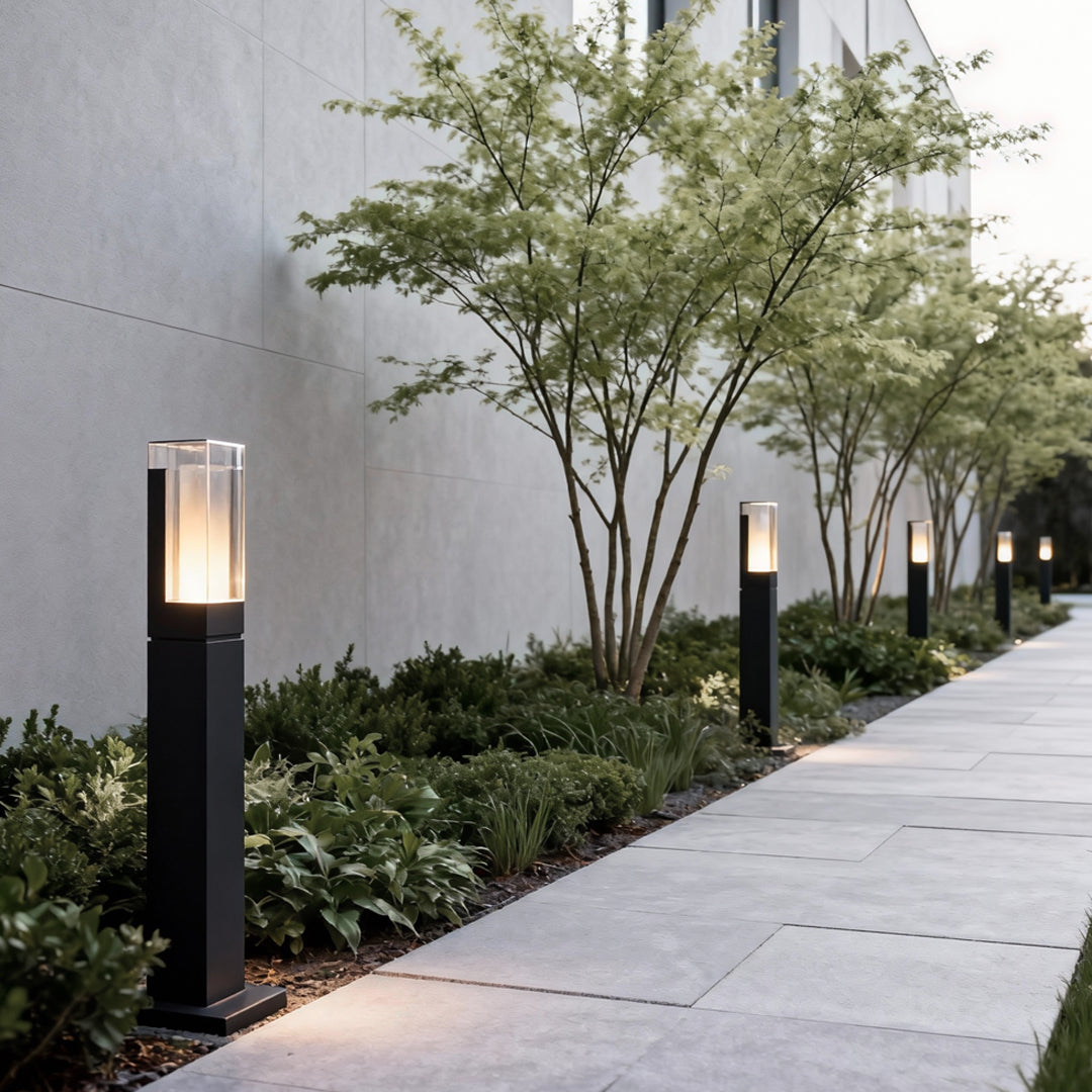 Die-Cast Aluminum Hollow Cube Integrated LED Bollard Light