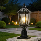 Die-Cast Aluminum Octagonal Solar & Hardwired Outdoor Pillar Light