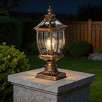 Die-Cast Aluminum Octagonal Solar & Hardwired Outdoor Pillar Light