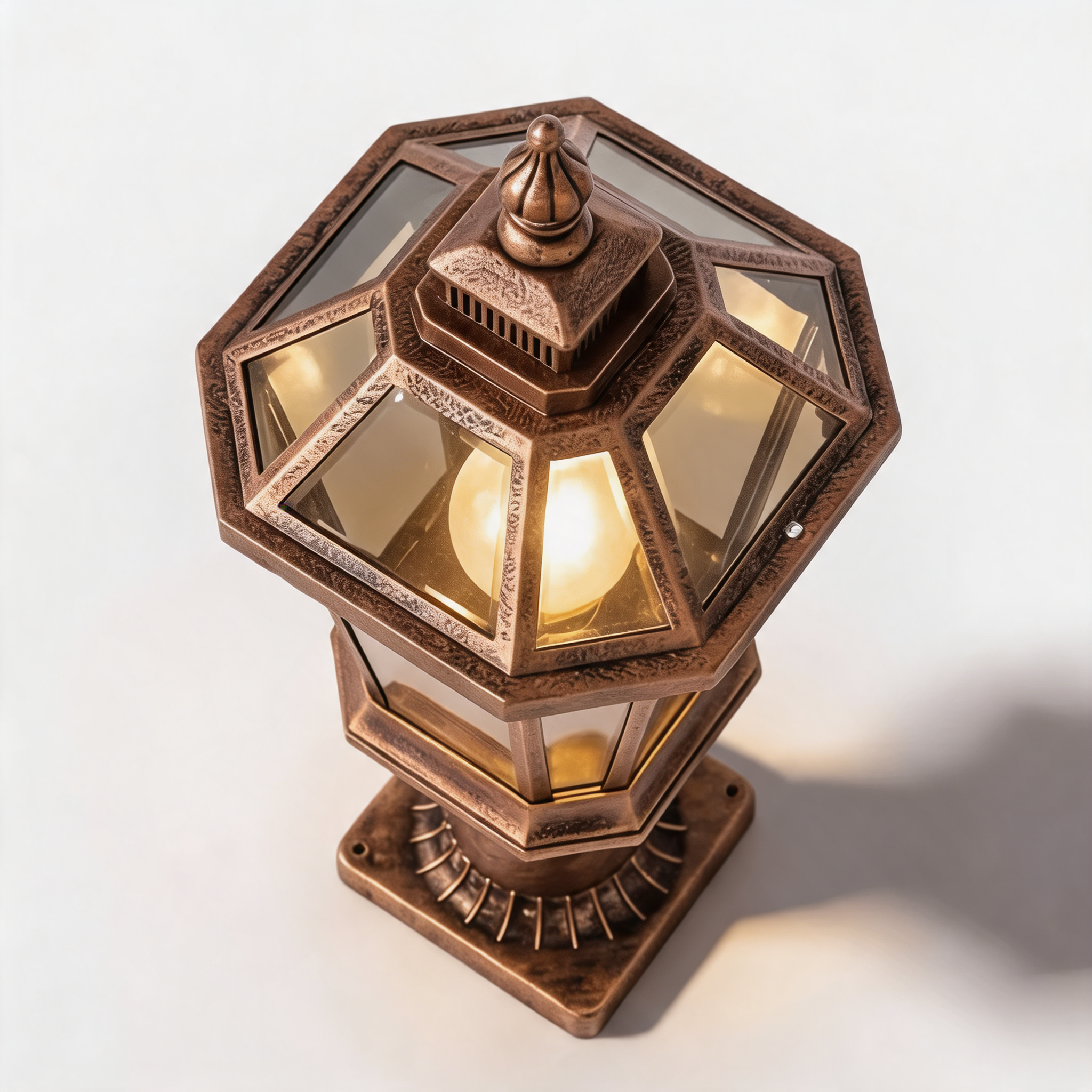 Die-Cast Aluminum Octagonal Solar & Hardwired Outdoor Pillar Light