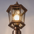 Die-Cast Aluminum Octagonal Solar & Hardwired Outdoor Pillar Light