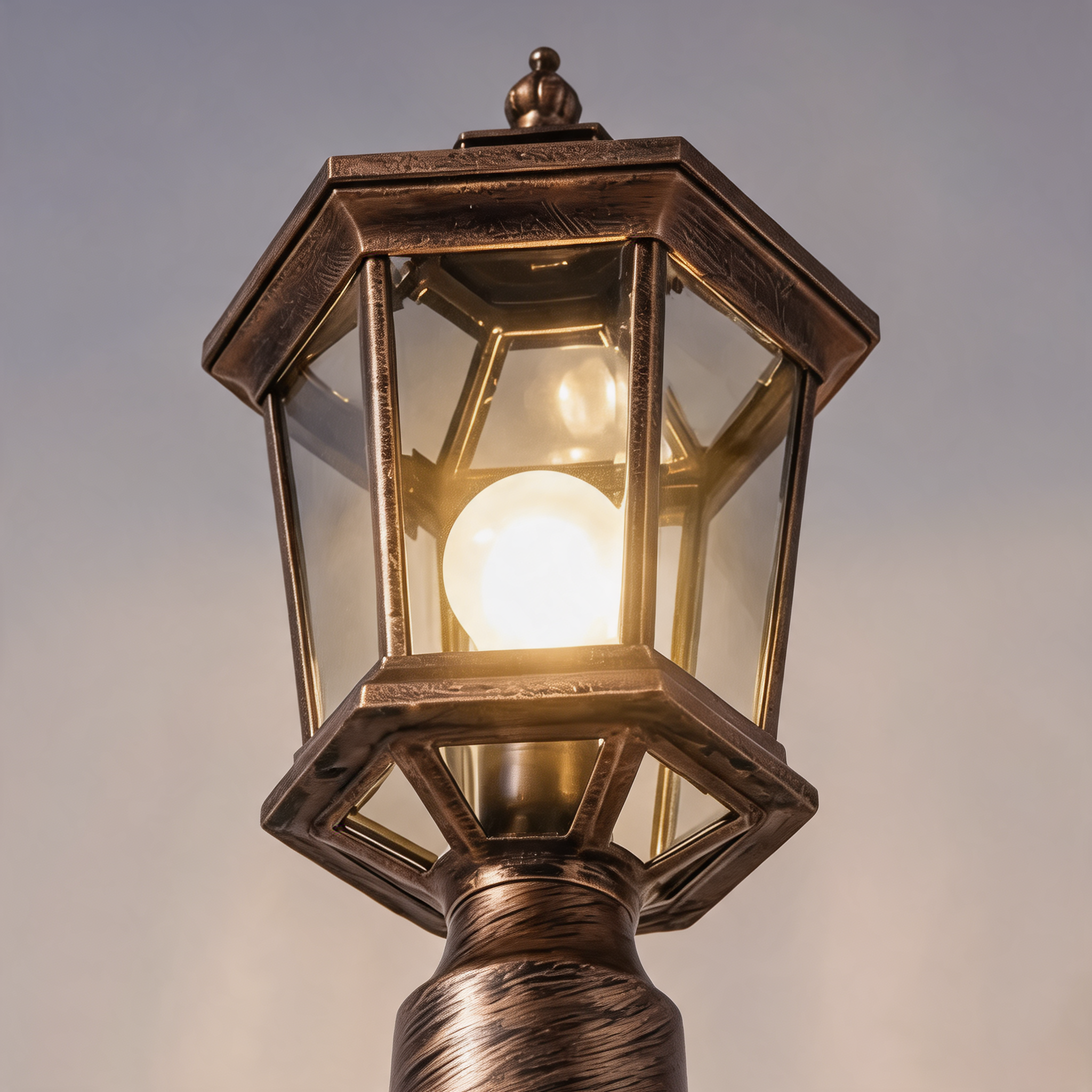 Die-Cast Aluminum Octagonal Solar & Hardwired Outdoor Pillar Light