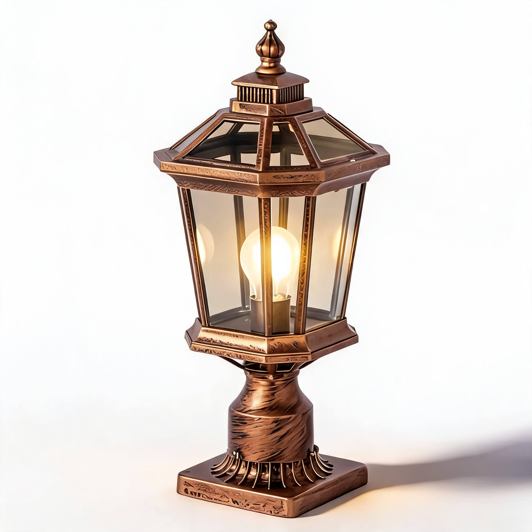 Die-Cast Aluminum Octagonal Solar & Hardwired Outdoor Pillar Light