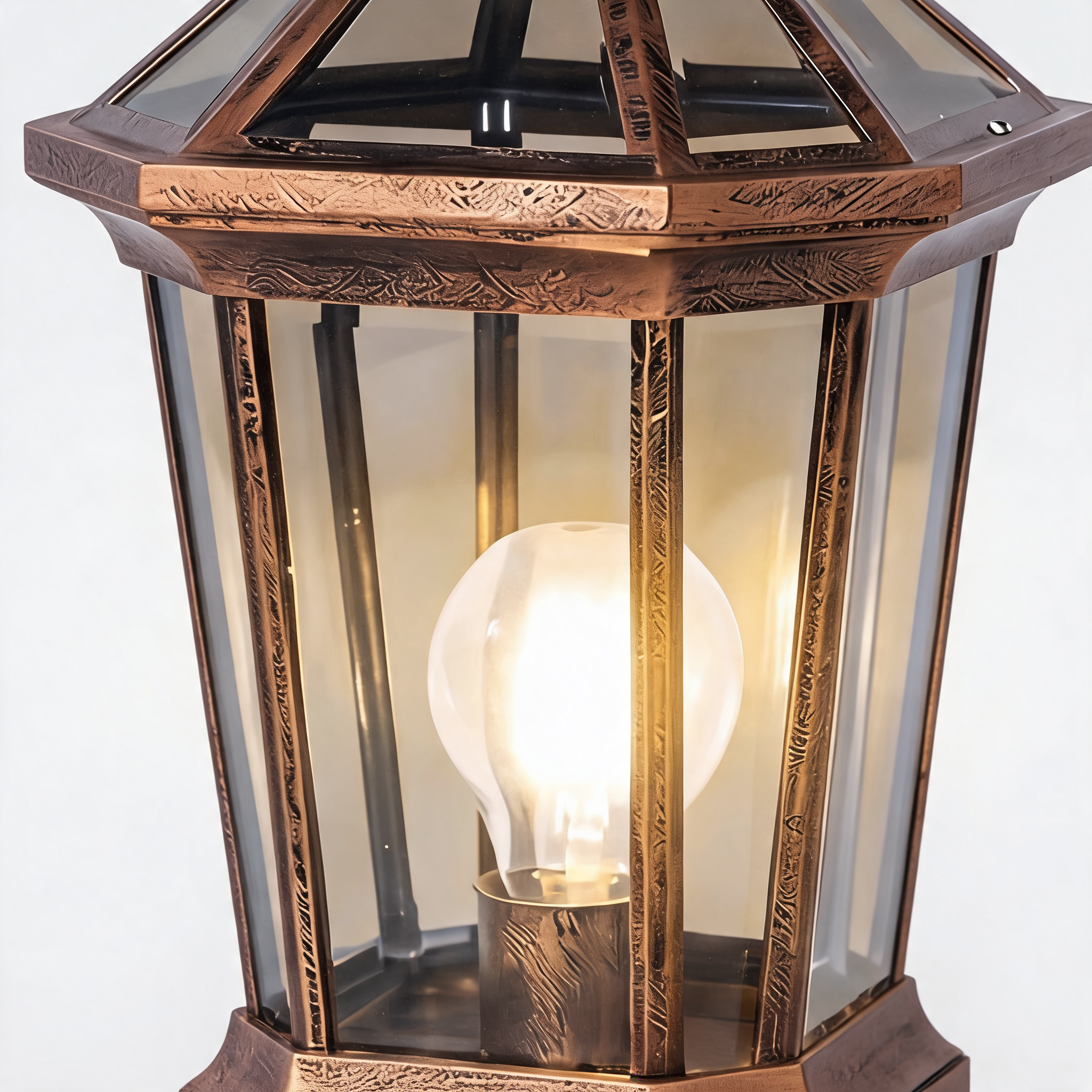 Die-Cast Aluminum Octagonal Solar & Hardwired Outdoor Pillar Light