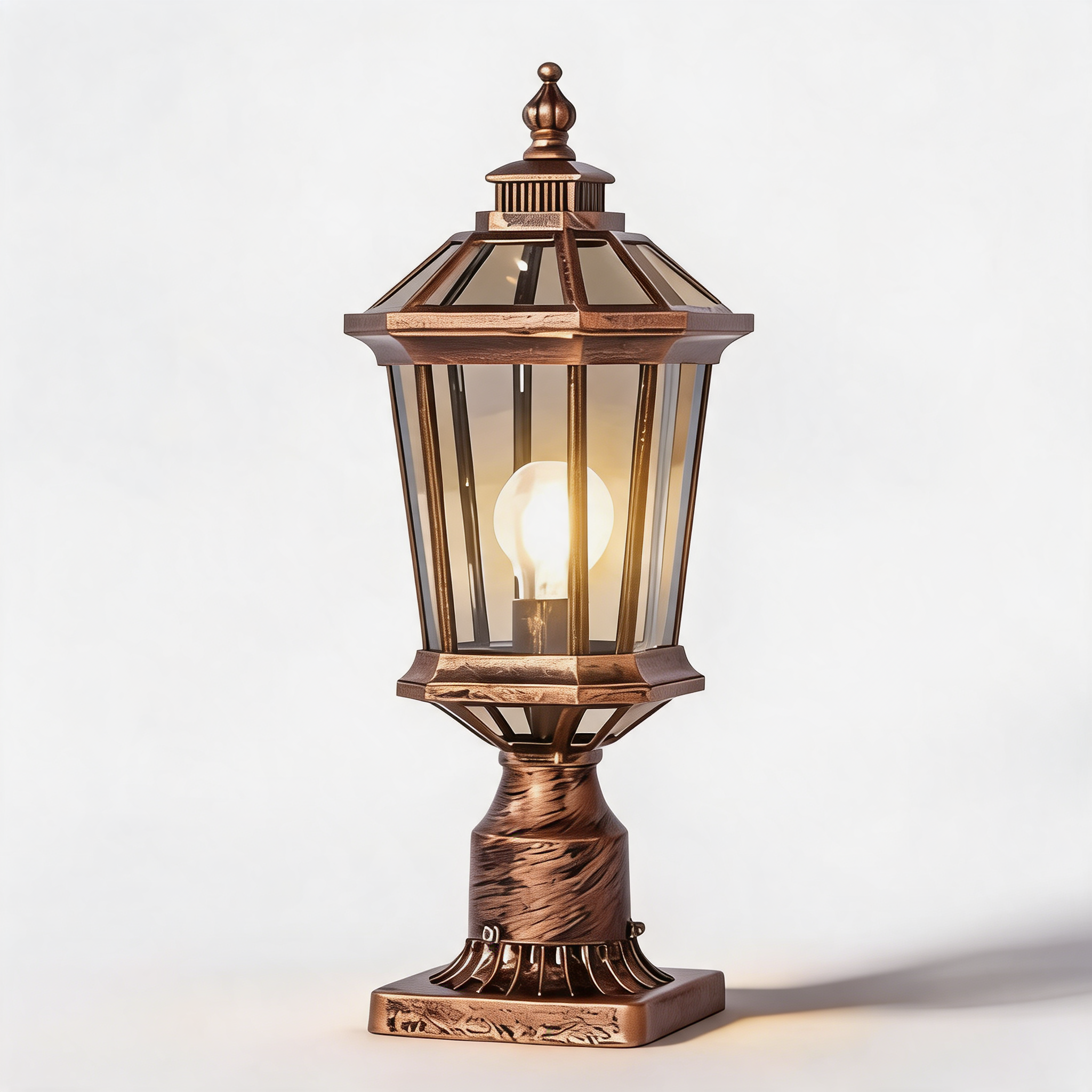 Die-Cast Aluminum Octagonal Solar & Hardwired Outdoor Pillar Light