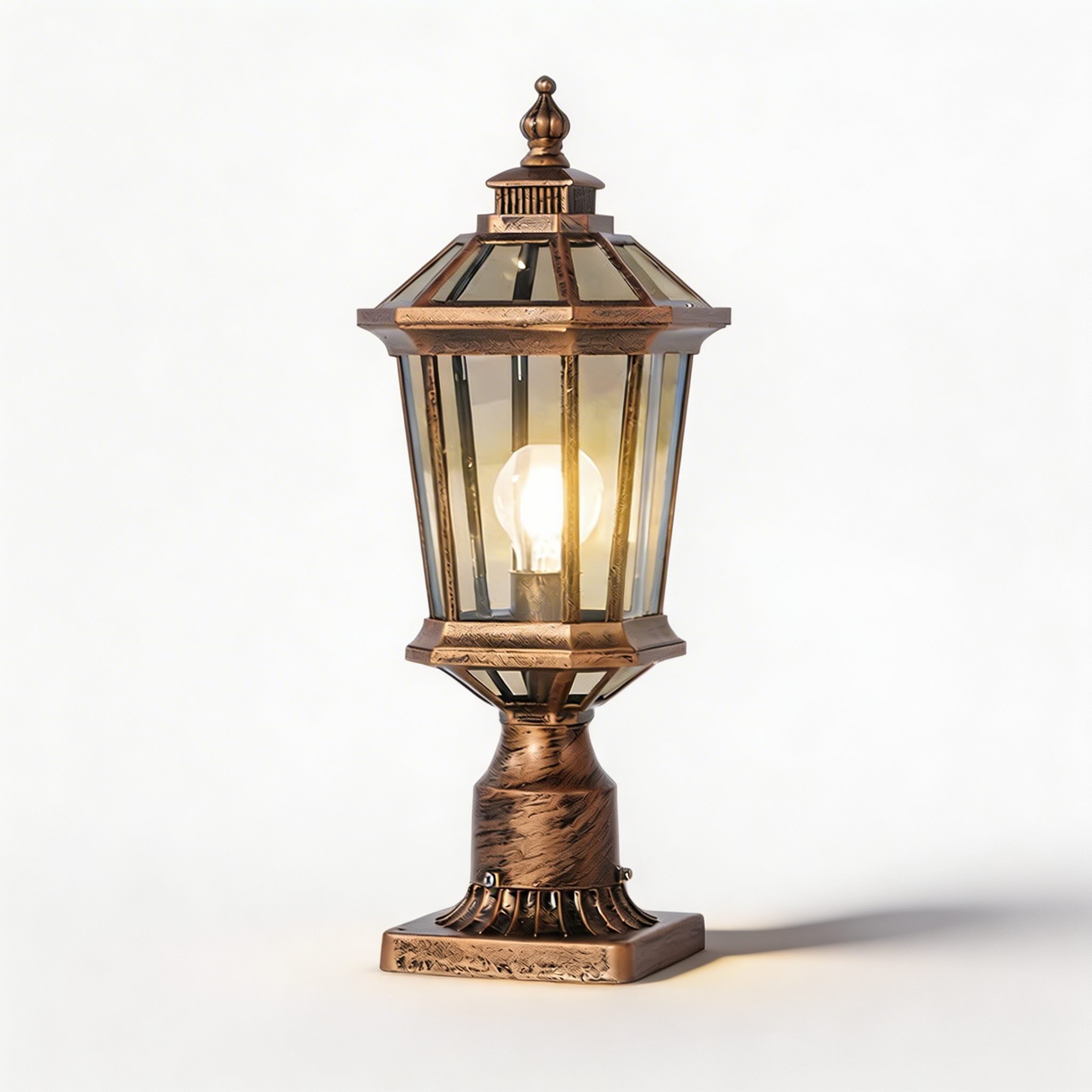 Die-Cast Aluminum Octagonal Solar & Hardwired Outdoor Pillar Light