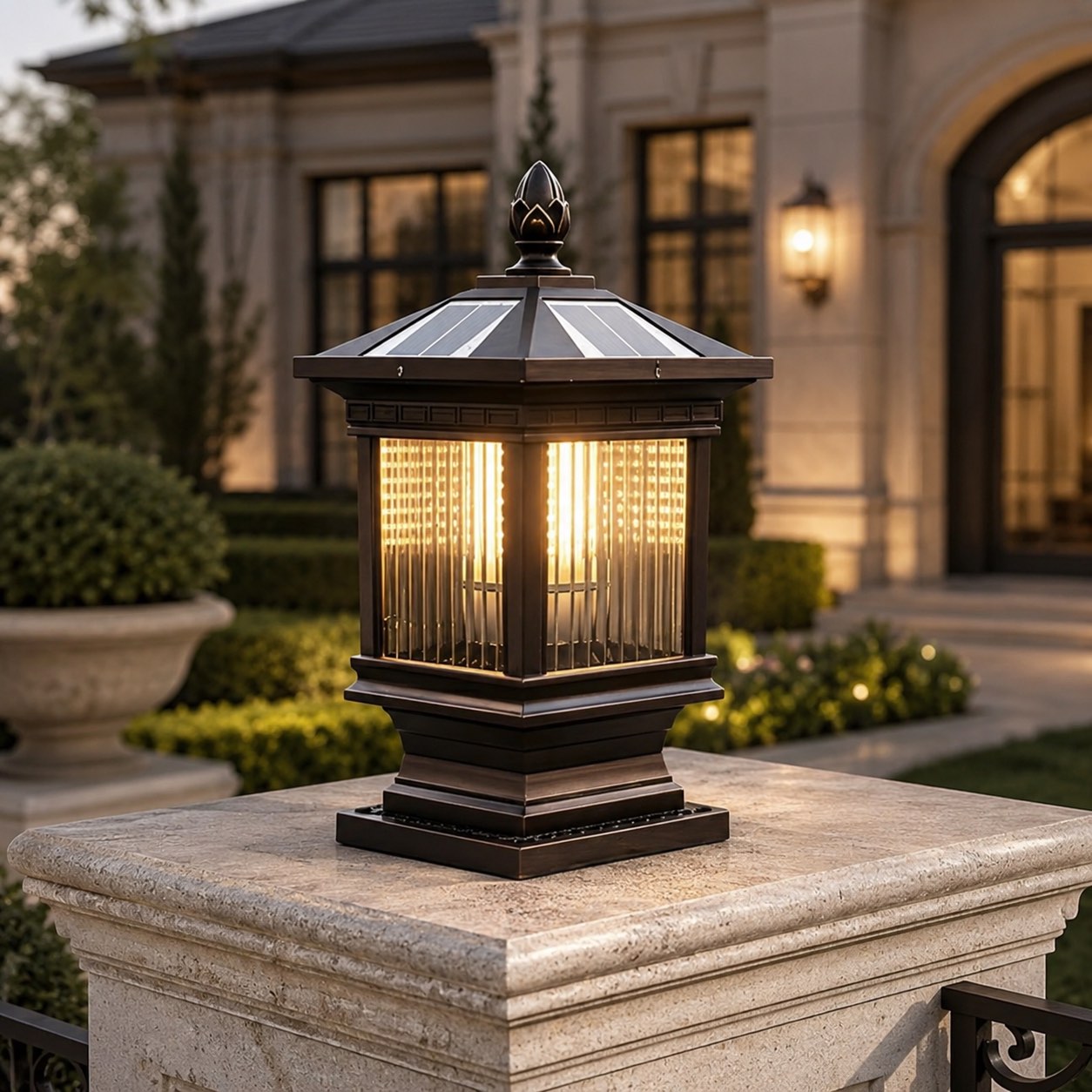 Die-Cast Aluminum Solar & Hardwired Post Cap Light (IP55 Waterproof)