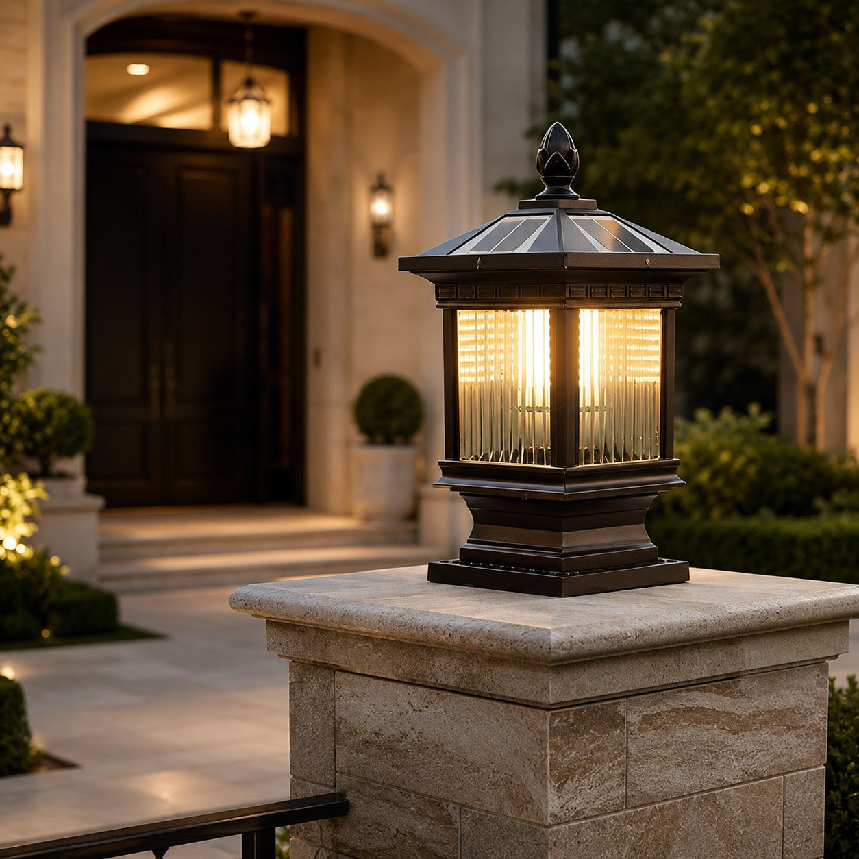 Die-Cast Aluminum Solar & Hardwired Post Cap Light (IP55 Waterproof)