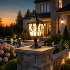 Die-Cast Aluminum Victorian Solar & Hardwired Fence Post Light