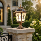 Die-Cast Aluminum Victorian Solar & Hardwired Fence Post Light