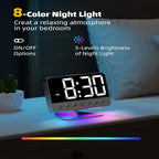 Digital Alarm Clock 2-Inch Display Battery Backup & USB Charging