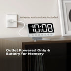 Digital Alarm Clock 2-Inch Display Battery Backup & USB Charging