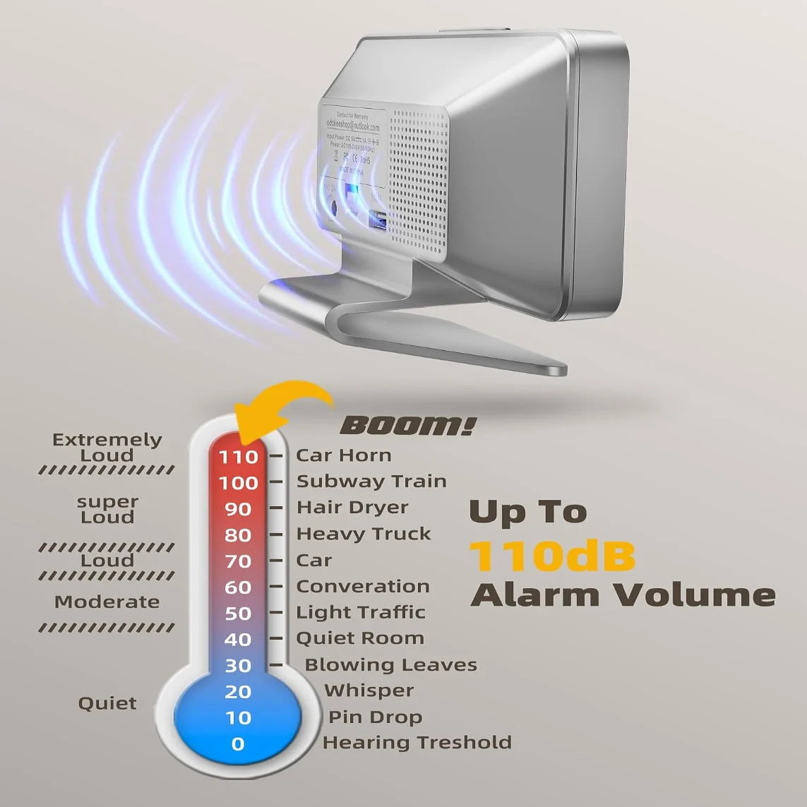 Digital Alarm Clock Battery Backup & Phone Charger