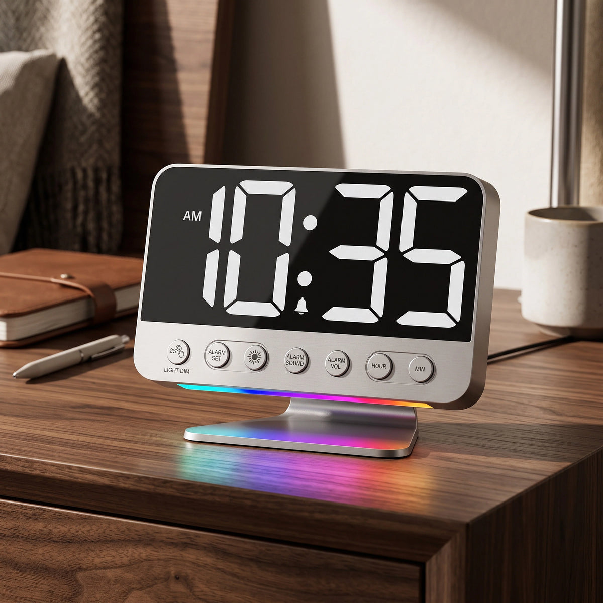 Digital Alarm Clock Battery Backup & Phone Charger