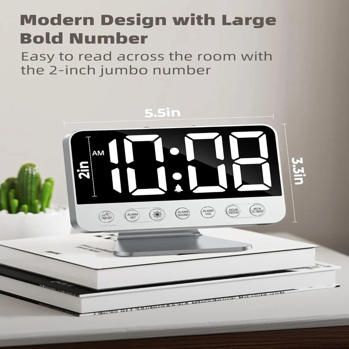 Digital Alarm Clock Battery Backup & Phone Charger