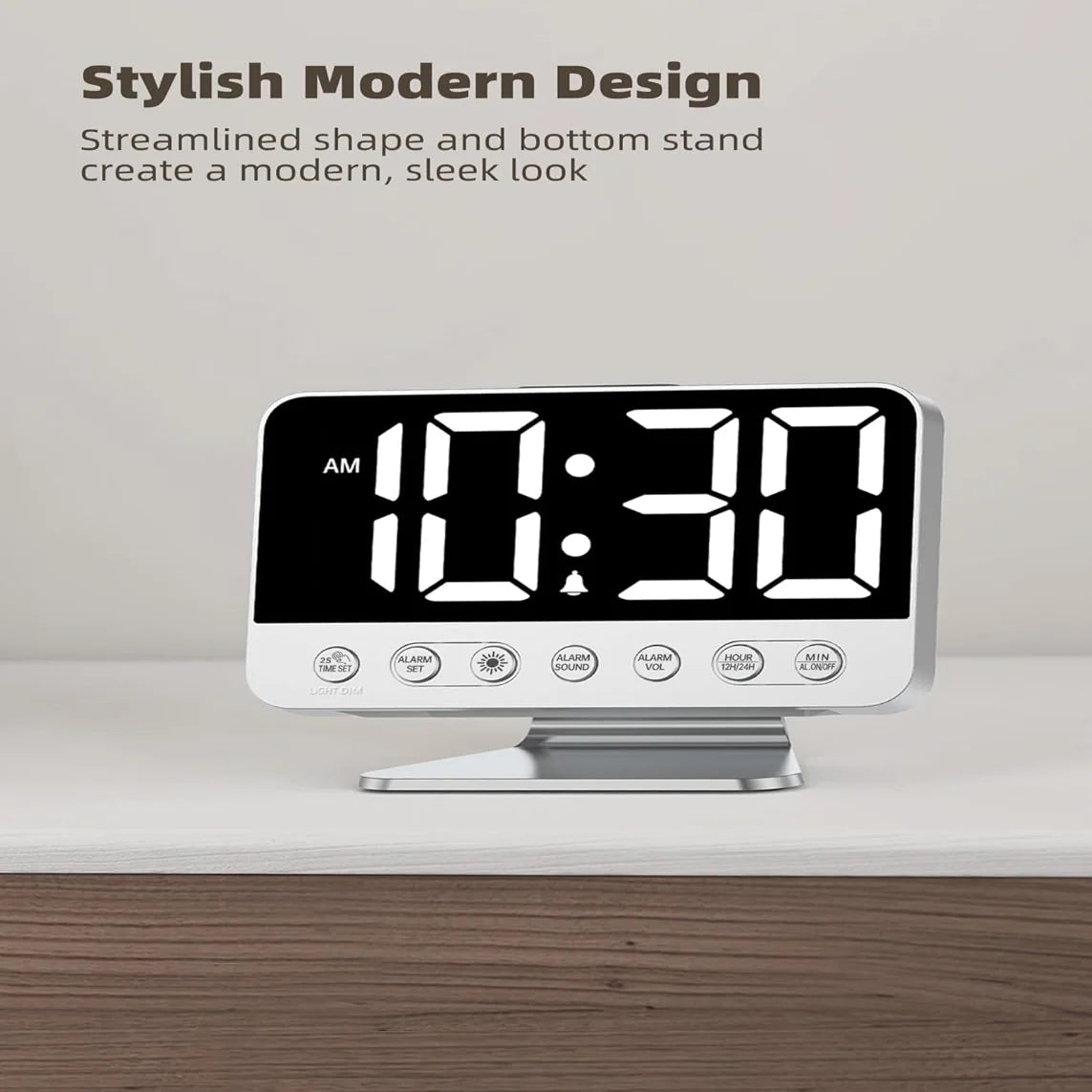 Digital Alarm Clock Battery Backup & Phone Charger