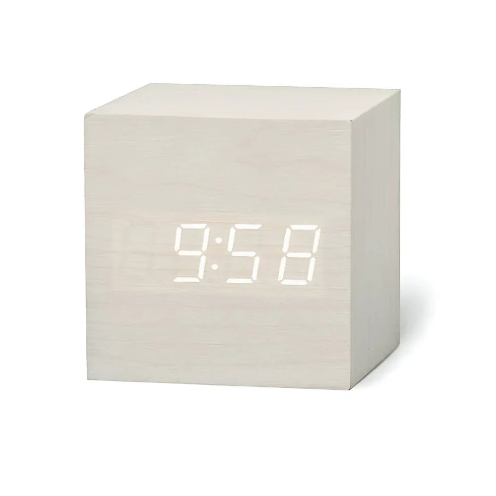 Digital Alarm Clock Compact LED Display USB & Battery