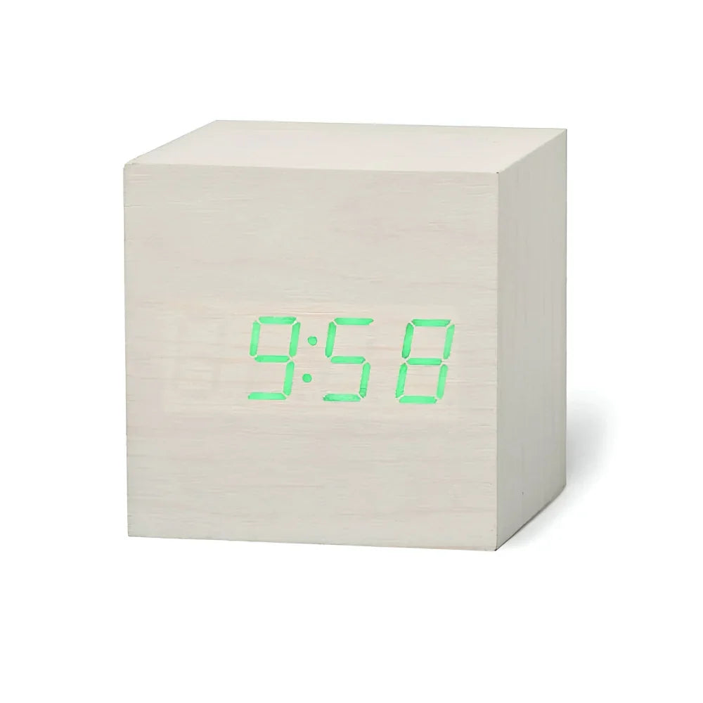 Digital Alarm Clock Compact LED Display USB & Battery