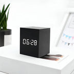Digital Alarm Clock Compact LED Display USB & Battery