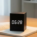 Digital Alarm Clock Cube Design Adjustable Brightness Temperature Display