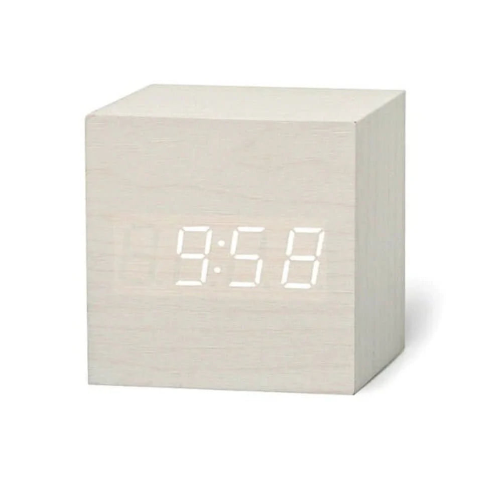 Digital Alarm Clock Cube Design Adjustable Brightness Temperature Display