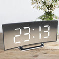 Digital Alarm Clock Curved LED Mirror Auto Dimming