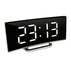 Digital Alarm Clock Curved LED Mirror Auto Dimming