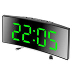 Digital Alarm Clock Large LED Display Silent Operation Mirror Gloss Finish