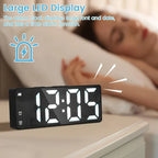 Digital Alarm Clock Large Multicolor LED Display Auto-Dimming
