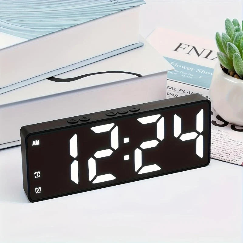 Digital Alarm Clock Large Multicolor LED Display Auto-Dimming