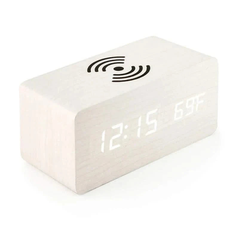 Digital Alarm Clock Wireless Charging Sound Activated Night Mode