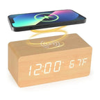 Digital Alarm Clock Wireless Charging Sound Activated Night Mode