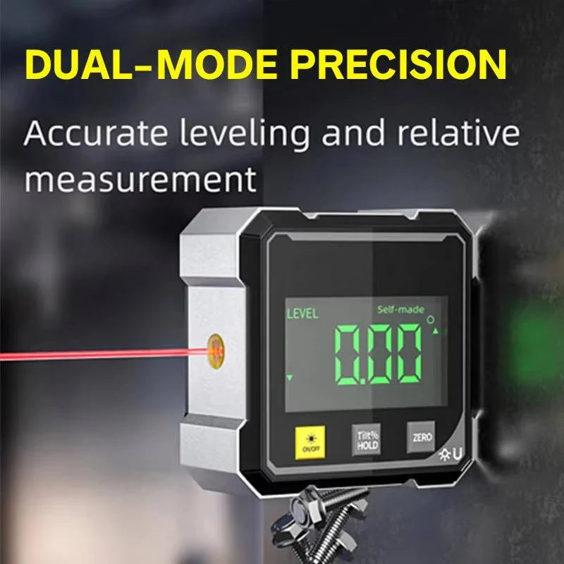 Digital Angle Finder 0.2° Accuracy Quad-Side Magnetic LED