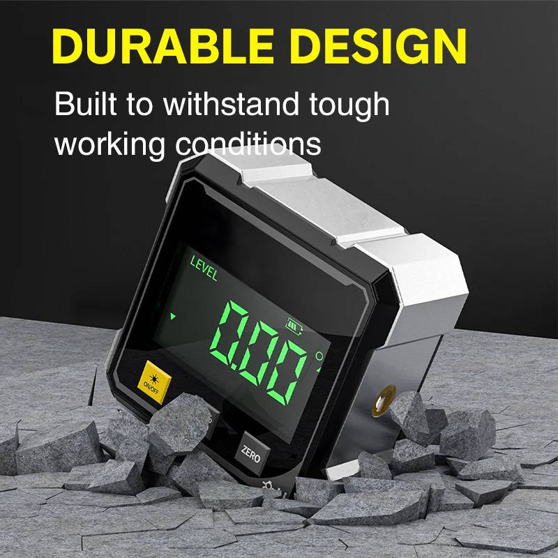 Digital Angle Finder 0.2° Accuracy Quad-Side Magnetic LED