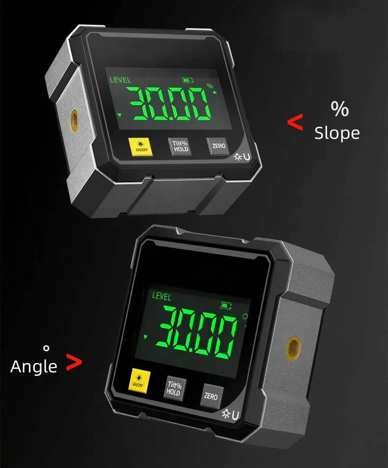 Digital Angle Finder 0.2° Accuracy Quad-Side Magnetic LED
