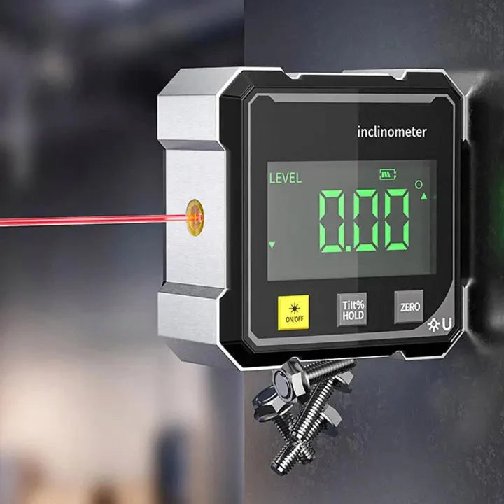 Digital Angle Meter Magnetic Base & Red Laser