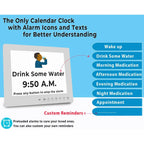Digital Calendar Clock 11.5-Inch LED Remote & 19 Reminders