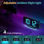 Digital Calendar Clock 11.5-Inch LED Remote & 19 Reminders