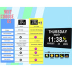 Digital Calendar Clock 11.5-Inch LED Remote & 19 Reminders