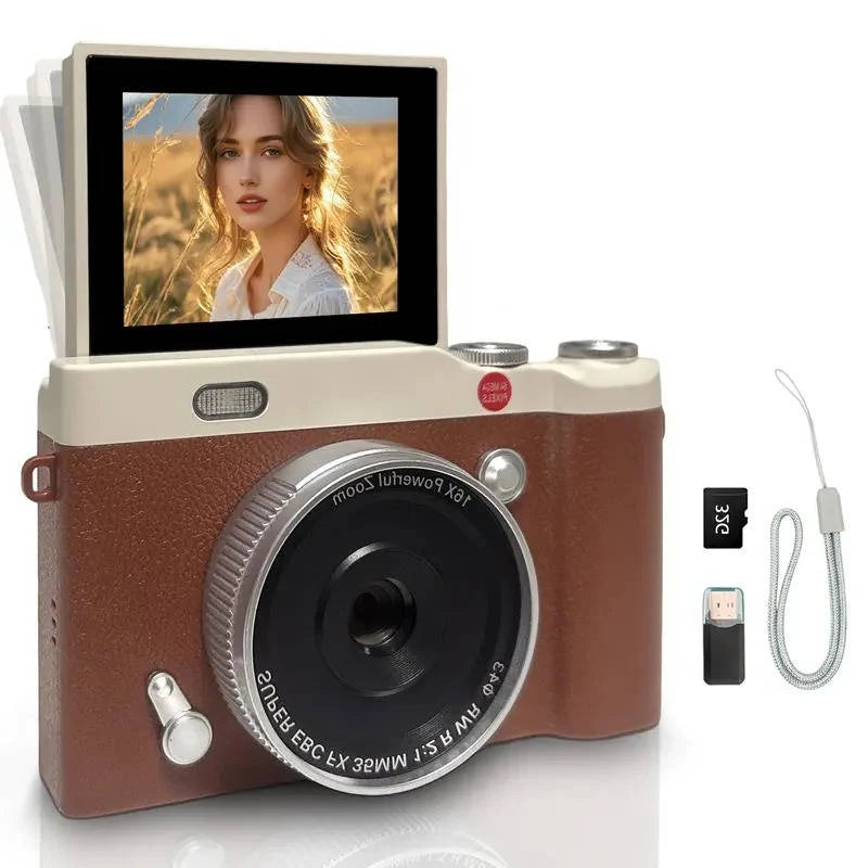 Digital Camera Flip Screen Auto Focus Built-In LED
